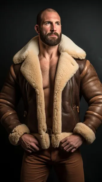 Blouson bombardier B-3 en cuir et mouton retourné — planche 14