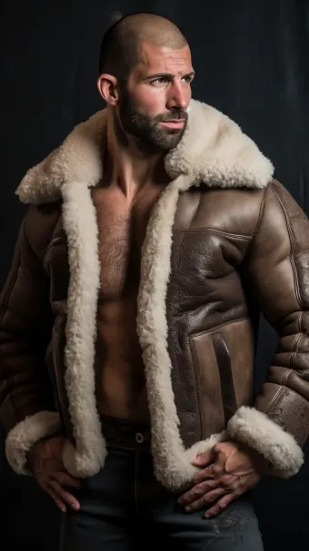 Blouson bombardier B-3 en cuir et mouton retourné — planche 117
