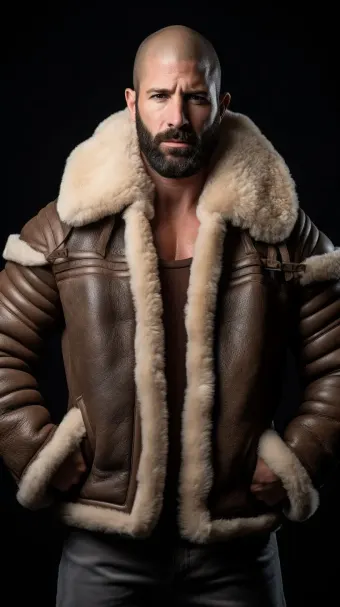 Blouson bombardier B-3 en cuir et mouton retourné — planche 171