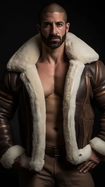 Blouson bombardier B-3 en cuir et mouton retourné — planche 216