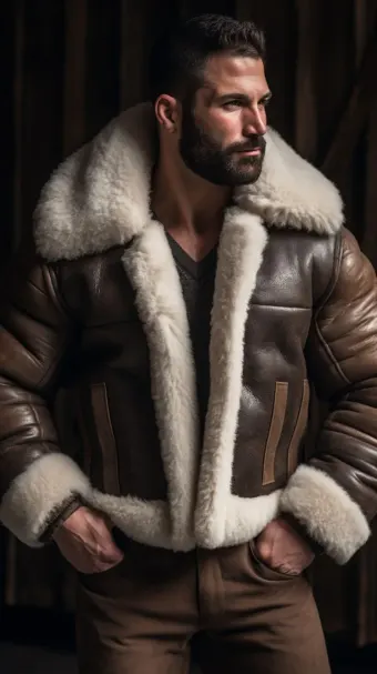 Blouson bombardier B-3 en cuir et mouton retourné — planche 252
