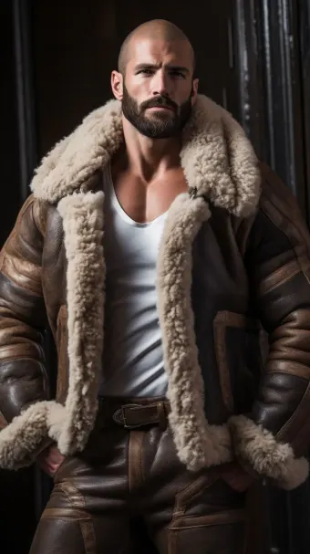 Blouson bombardier B-3 en cuir et mouton retourné — planche 255