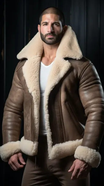 Blouson bombardier B-3 en cuir et mouton retourné — planche 256