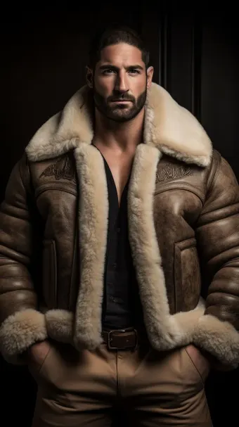 Blouson bombardier B-3 en cuir et mouton retourné — planche 278