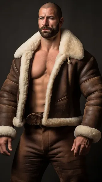 Blouson bombardier B-3 en cuir et mouton retourné — planche 339