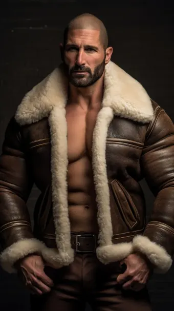 Blouson bombardier B-3 en cuir et mouton retourné — planche 357