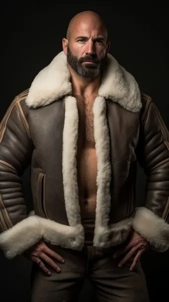 Blouson bombardier B-3 en cuir et mouton retourné — planche 412