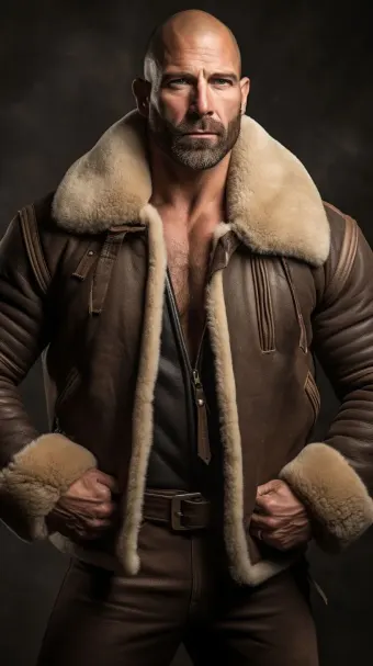 Blouson bombardier B-3 en cuir et mouton retourné — planche 415