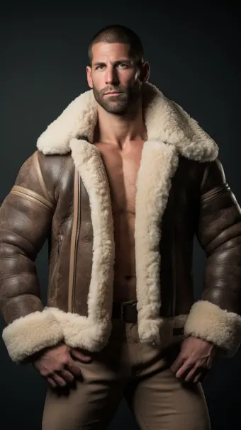 Blouson bombardier B-3 en cuir et mouton retourné — planche 426