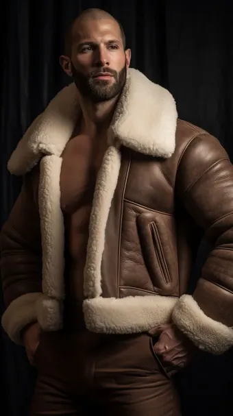 Blouson bombardier B-3 en cuir et mouton retourné — planche 472