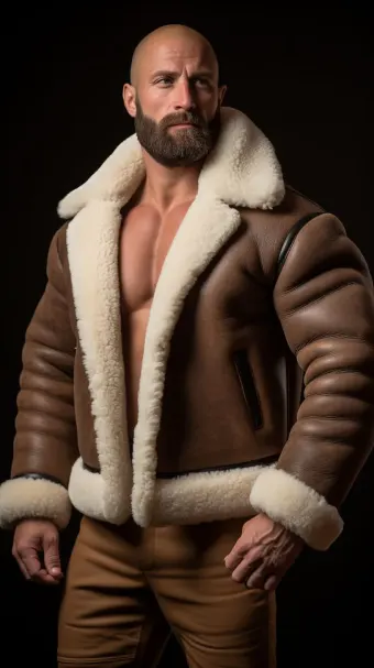 Blouson bombardier B-3 en cuir et mouton retourné — planche 482