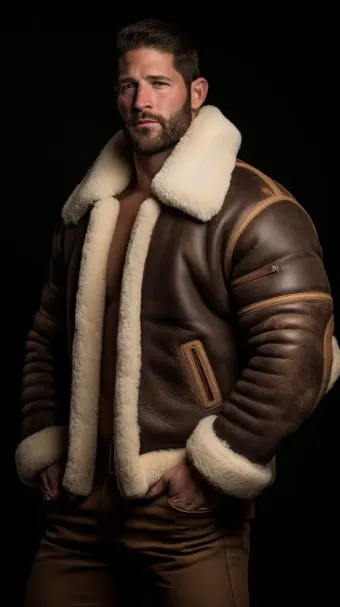 Blouson bombardier B-3 en cuir et mouton retourné — planche 484