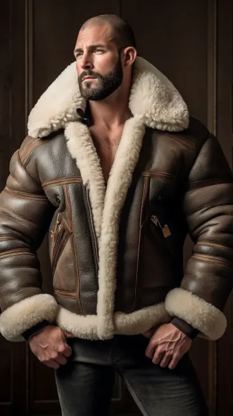 Blouson bombardier B-3 en cuir et mouton retourné — planche 539