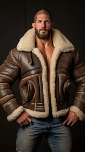 Blouson bombardier B-3 en cuir et mouton retourné — planche 547