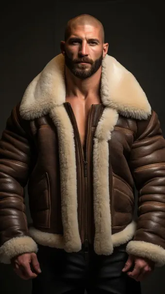 Blouson bombardier B-3 en cuir et mouton retourné — planche 549