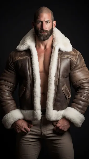 Blouson bombardier B-3 en cuir et mouton retourné — planche 560