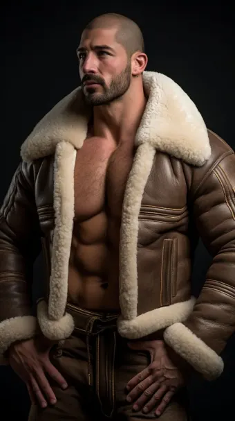 Blouson bombardier B-3 en cuir et mouton retourné — planche 612