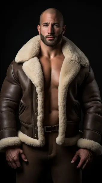 Blouson bombardier B-3 en cuir et mouton retourné — planche 613