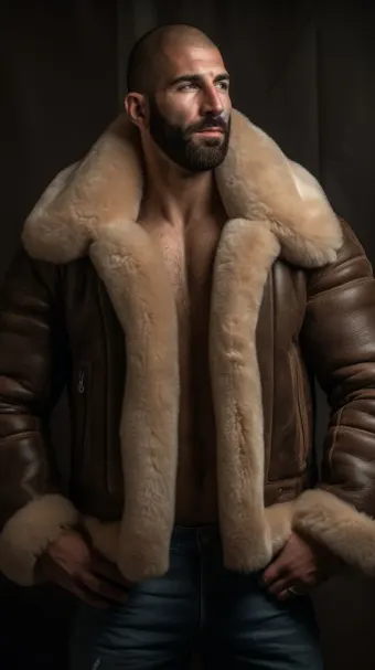 Blouson bombardier B-3 en cuir et mouton retourné — planche 647