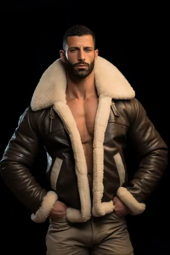 Blouson aviateur à col en mouton surdimensionné — planche 701