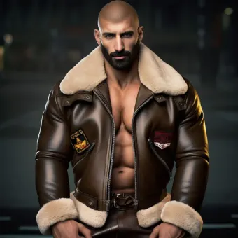 Look masculin abouti en blouson aviateur cuir et shearling — planche 61