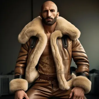 Look masculin abouti en blouson aviateur cuir et shearling — planche 71