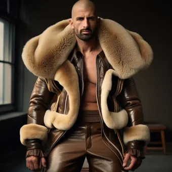 Look masculin abouti en blouson aviateur cuir et shearling — planche 80
