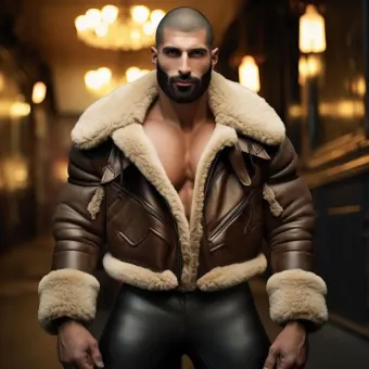 Look masculin abouti en blouson aviateur cuir et shearling — planche 117