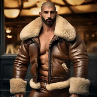 Look masculin abouti en blouson aviateur cuir et shearling — planche 142