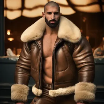 Look masculin abouti en blouson aviateur cuir et shearling — planche 144