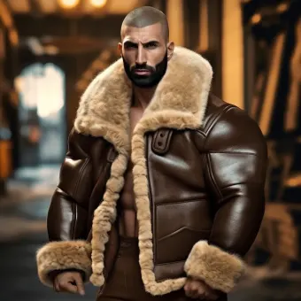 Look masculin abouti en blouson aviateur cuir et shearling — planche 175