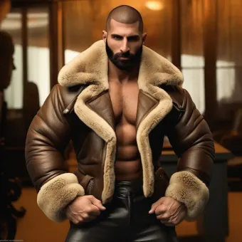 Look masculin abouti en blouson aviateur cuir et shearling — planche 180