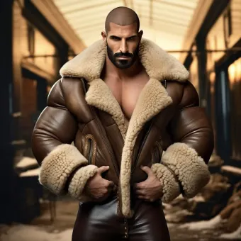 Look masculin abouti en blouson aviateur cuir et shearling — planche 181