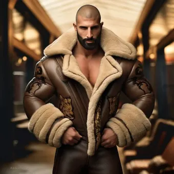 Look masculin abouti en blouson aviateur cuir et shearling — planche 183