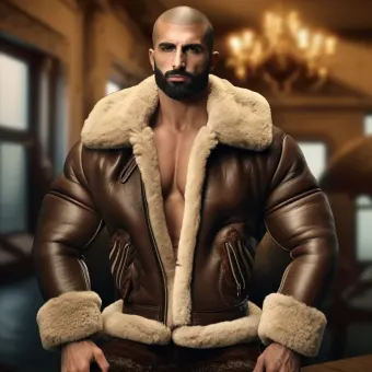 Look masculin abouti en blouson aviateur cuir et shearling — planche 188