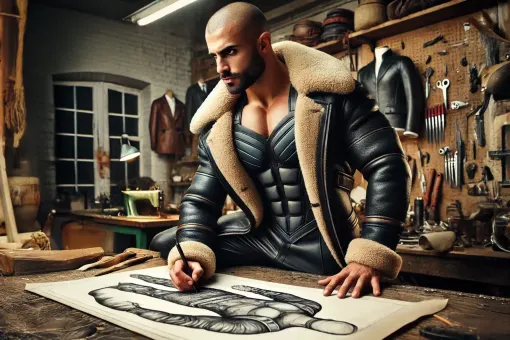 Silhouette de superhéros en blouson aviateur cuir et shearling — planche 4