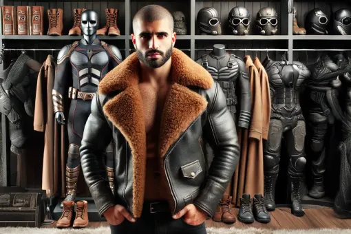 Silhouette de superhéros en blouson aviateur cuir et shearling — planche 24