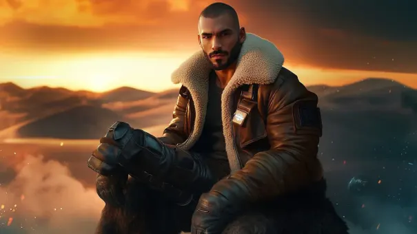 Silhouette de superhéros en blouson aviateur cuir et shearling — planche 53
