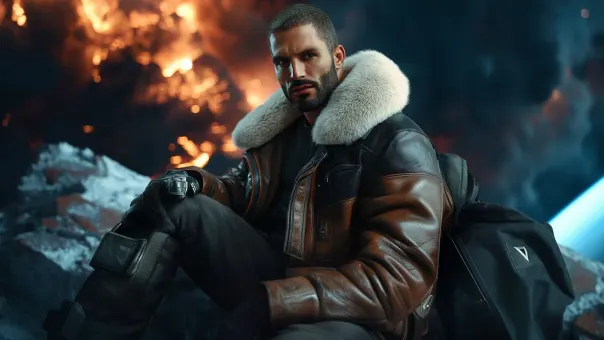 Silhouette de superhéros en blouson aviateur cuir et shearling — planche 55