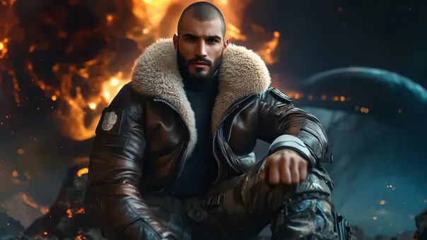 Silhouette de superhéros en blouson aviateur cuir et shearling — planche 58