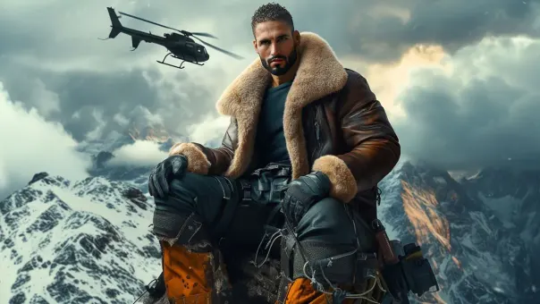 Silhouette de superhéros en blouson aviateur cuir et shearling — planche 76