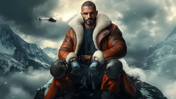 Silhouette de superhéros en blouson aviateur cuir et shearling — planche 77