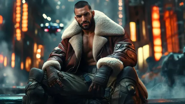 Silhouette de superhéros en blouson aviateur cuir et shearling — planche 88