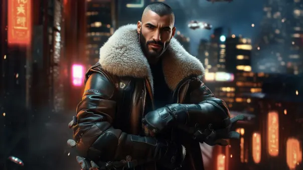 Silhouette de superhéros en blouson aviateur cuir et shearling — planche 91
